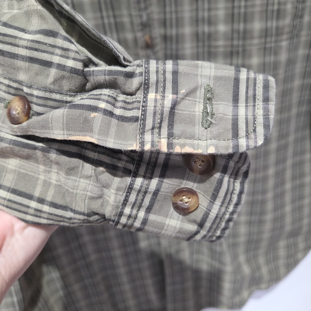 Carhartt Men's Green Plaid Casual Button Down Shirt - Picture 2 of 8